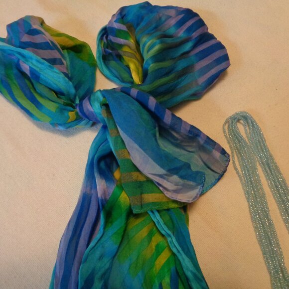 MERMAIDCORE UNDERSEA SCARF & STARFISH BEADED NECKLACE LOT - Picture 12 of 12